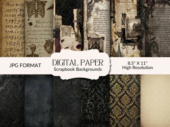 Download Gothic Background Papers and Clipart Set - Premium Resources