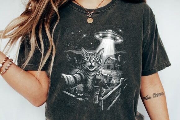 Download Funny Cat Selfie Alien Abduction Ufo - Funny Collection